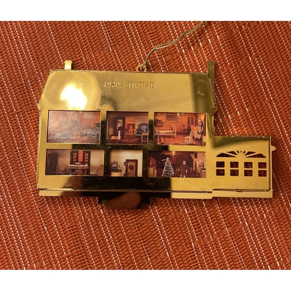 Bing & Grondahl Collection 1920s House Ornament Gold‎ W/painted Accents 2 Sided - Picture 2 of 2
